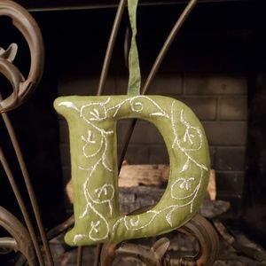 Hand Embroidered Letter Ornament- "D"